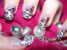 leopard and zebra print nail art