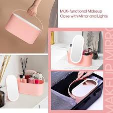 travel makeup case with mirror and