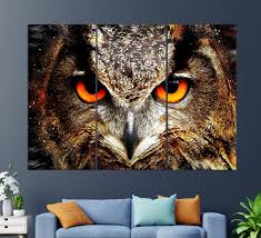 Owl Wall Art Owl Painting Owl Portrait