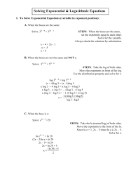 Solving Exponential Logarithmic Equations