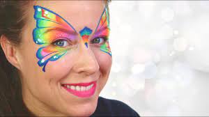 easy rainbow erfly face painting
