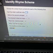 choose the correct rhyme scheme for