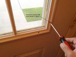 replace a window grille in an exterior door