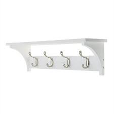 4 Coat Satin Nickel Hooks On White