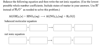 Solved Balance The Following Equation