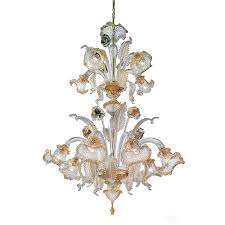 Murano Glass Chandelier With Clear