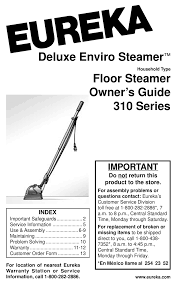 eureka deluxe enviro steamer 310 series