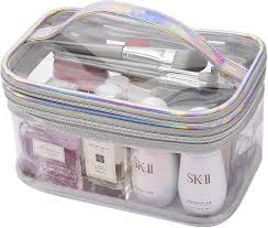 clear toiletry makeup bag 2 layer