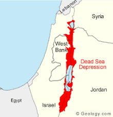 lowest land points below sea level map