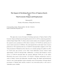 Pdf The Impact Of Declining Export Price Of Tapioca Starch