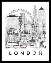 london framed london skyline print of