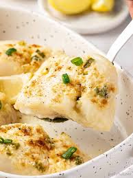 creamy baked halibut recipe belly full