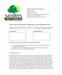 Lawn Service Contract Template Beautiful Free Lawn Care Contract