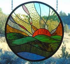 stained glass window panel forever