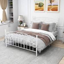 Seafuloy 83 86 In W White Metal Bed