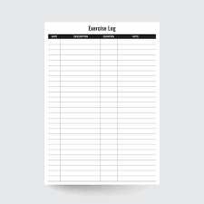 weekly workout log exercise template