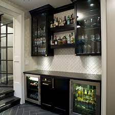 75 Home Bar With Glass Front Cabinets