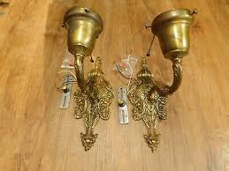 Set Of 2 Antique Vintage Solid Brass