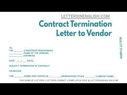 contract termination letter to vendor