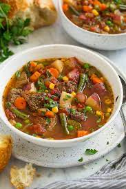 vegetable beef soup cooking cly