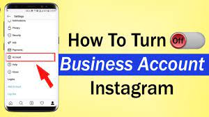 turn off business account on insram