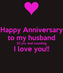 happy anniversary to my husband 22 yrs