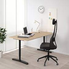 You can mount the legs to the right or left, according to your space or preference. Bekant Desk White Stained Oak Veneer Black Ikea