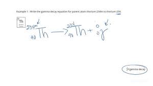 Nuclear Equations For Gamma Decay