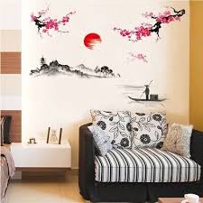 Chinese Style Wall Sticker Sakura Pink