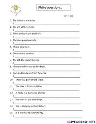 The worksheets are offered in developmentally. To Be Interrogative Sentences Worksheet