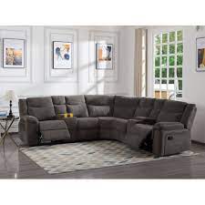 manual reclining sectional sofa set