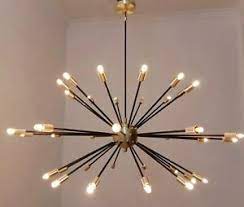 Transform any space with the iconic beauty of a starburst pendant light. Large Mid Century Sputnik Chandelier Hawkins Starburst Ceiling Light Lamp Ebay