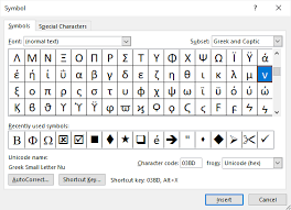 Insert Greek Letters Or Symbols In Word