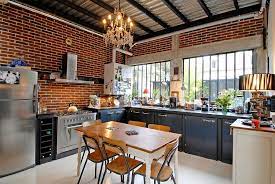kitchens with beautiful brick walls