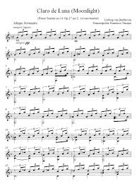 Unrestricted modi cation and redistribution is permitted and encouraged|copy this music and share it! Beethoven Tarrega Moonlight Sonata For Guitar 1st Movement Sheet Music Mp3 Midi