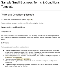 business terms conditions template