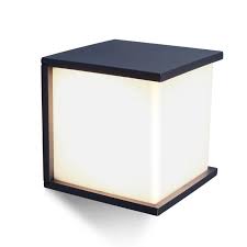 Lutec Box Cube E27 Ip44 Aluminium Wall Lamp