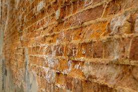 Ancient Wall Of Red Clay Brick Masonry