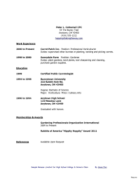 Resume Templates For High School Students With No Experience