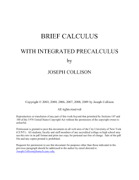 brief calculus with integrated