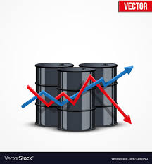 Oil Barrels On The Price Chart Background