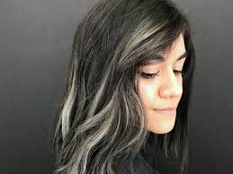 smoky gray highlights to my brown hair