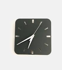 Small Square Wall Clock In Dark Grey