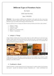 Diffe Types Of Furniture Styles