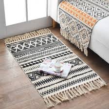 bohemian cotton braided kilim rug with