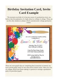Birthday Invitation Card Invite Card Example
