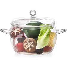glass saucepan with lid heat resistant