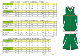 Basketball Jersey Size Guide Online Shopping