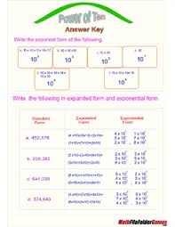 Place Value Chart Power Of Ten Poster Worksheets