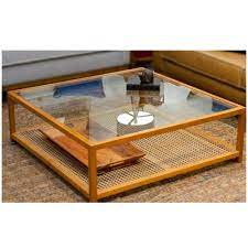 Wicker And Glass Coffee Table The